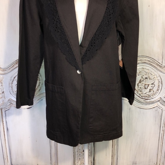 Cherokee an American Original Brown Denim Shawl Collar Boho Jacket S/S - Picture 5 of 12